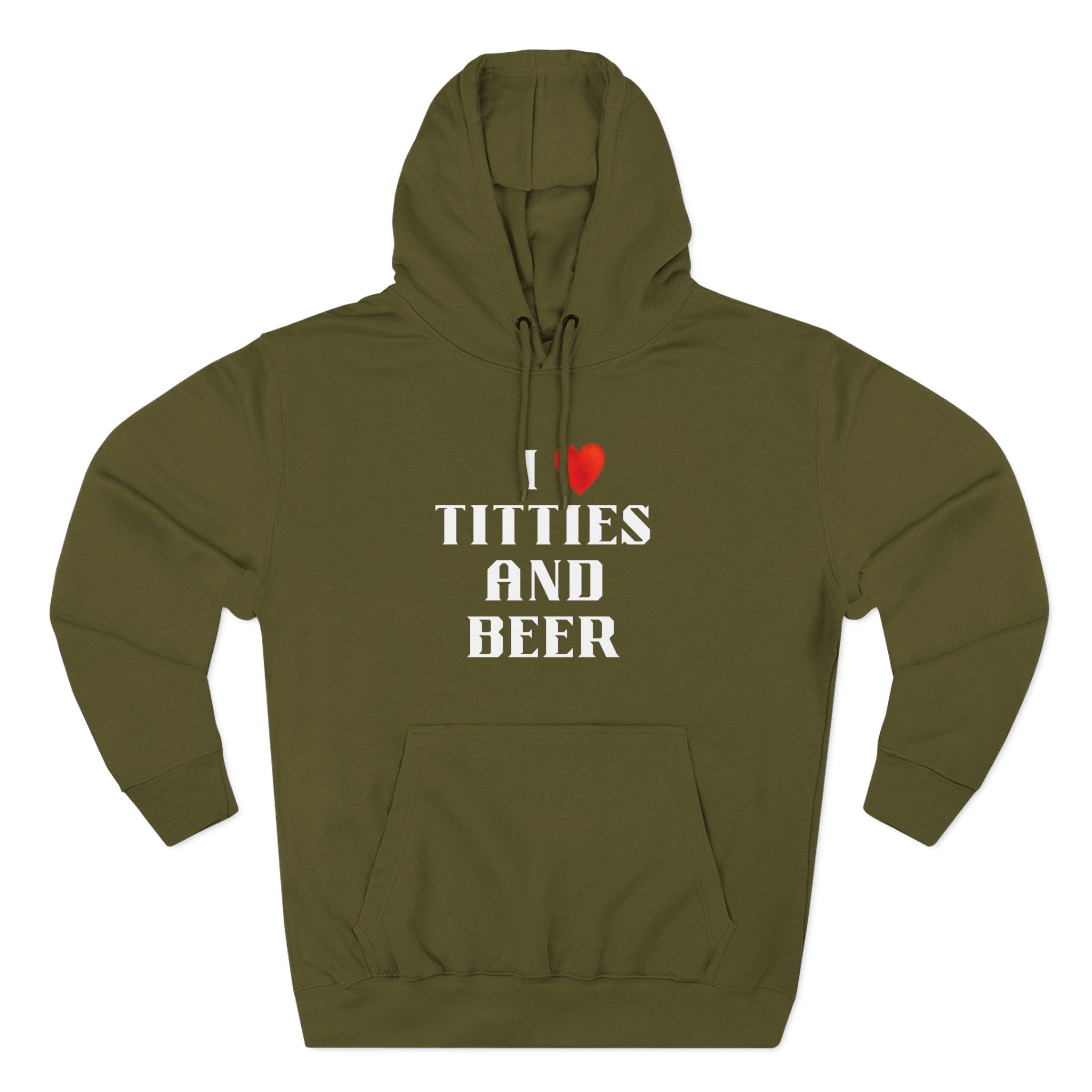 I Love Titties and Beer Fleece Hoodie for Fun Nights Out