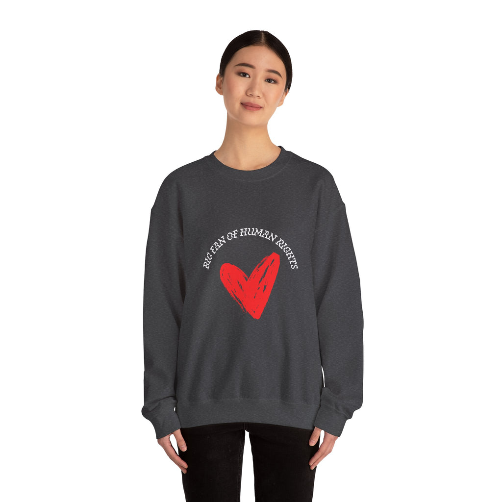 Fan of Human Rights Crewneck Sweatshirt-wht print