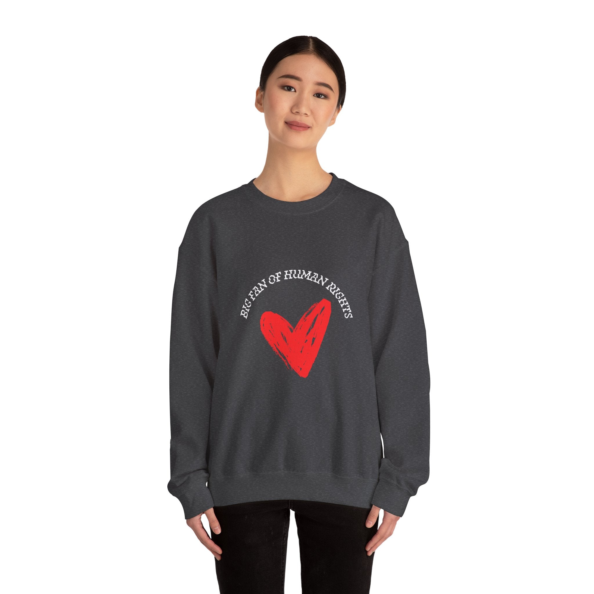 Fan of Human Rights Crewneck Sweatshirt-wht print