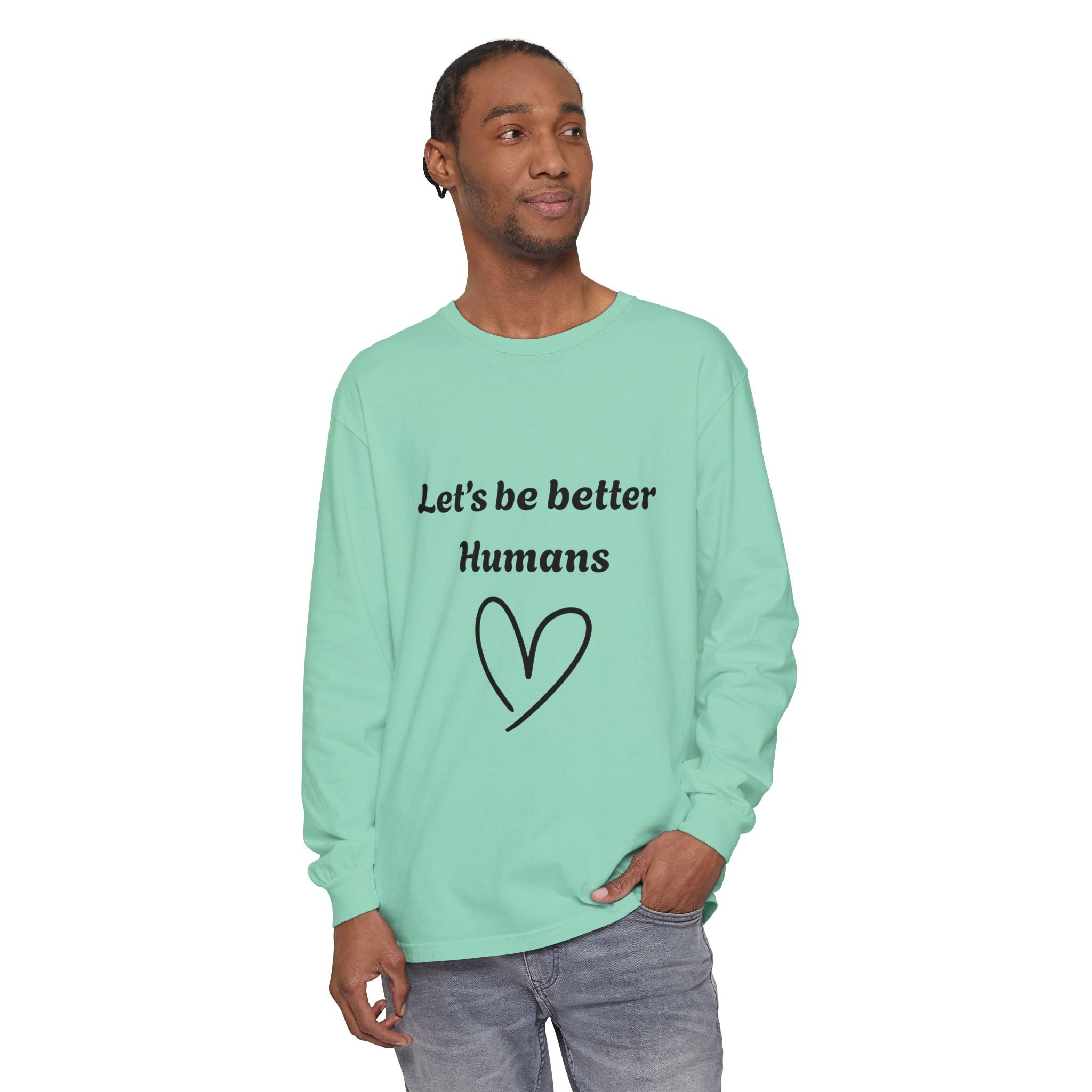 Better Human -Long Sleeve T-Shirt- blk print