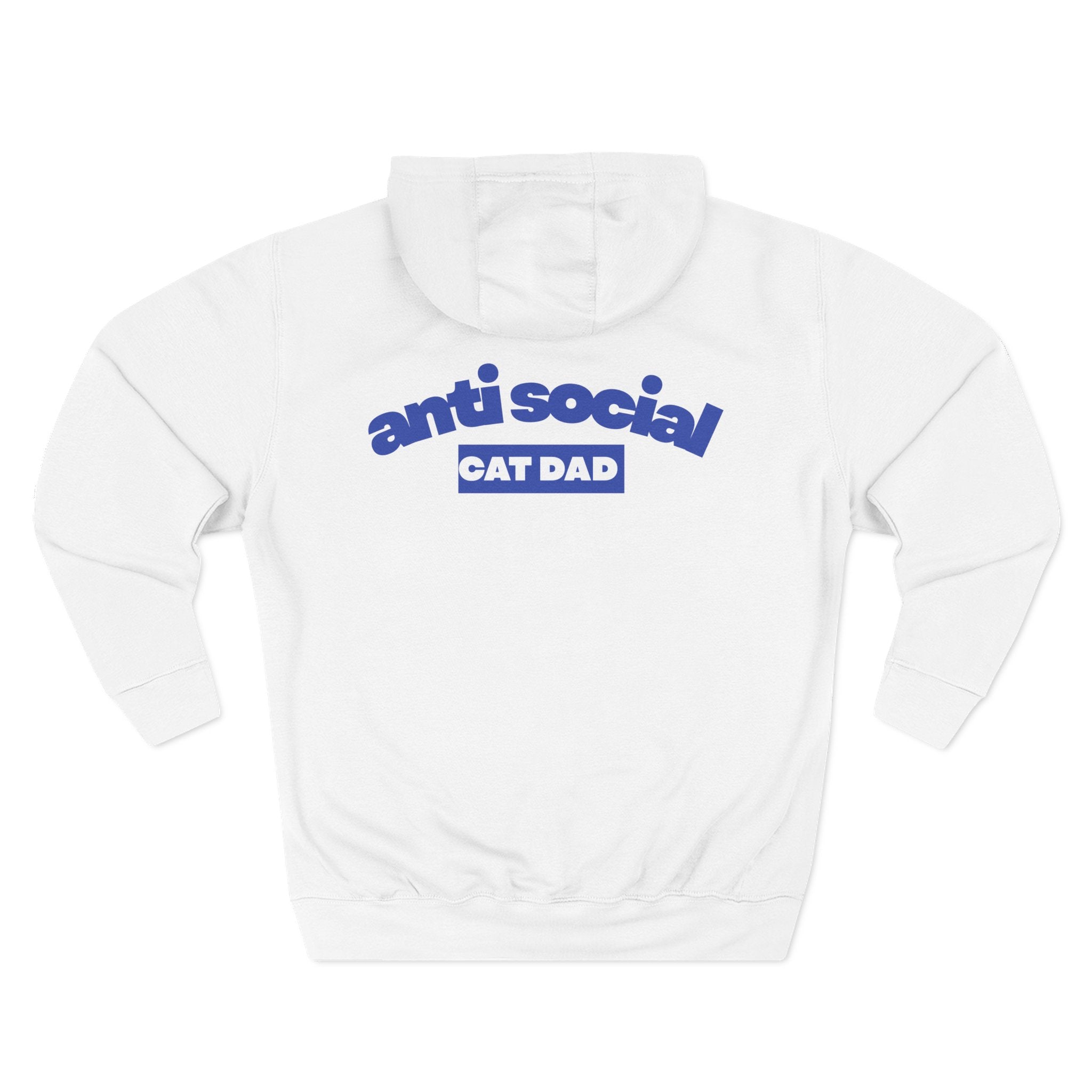 Anti Social Cat Dad Fleece Hoodie for Fun Nights Out