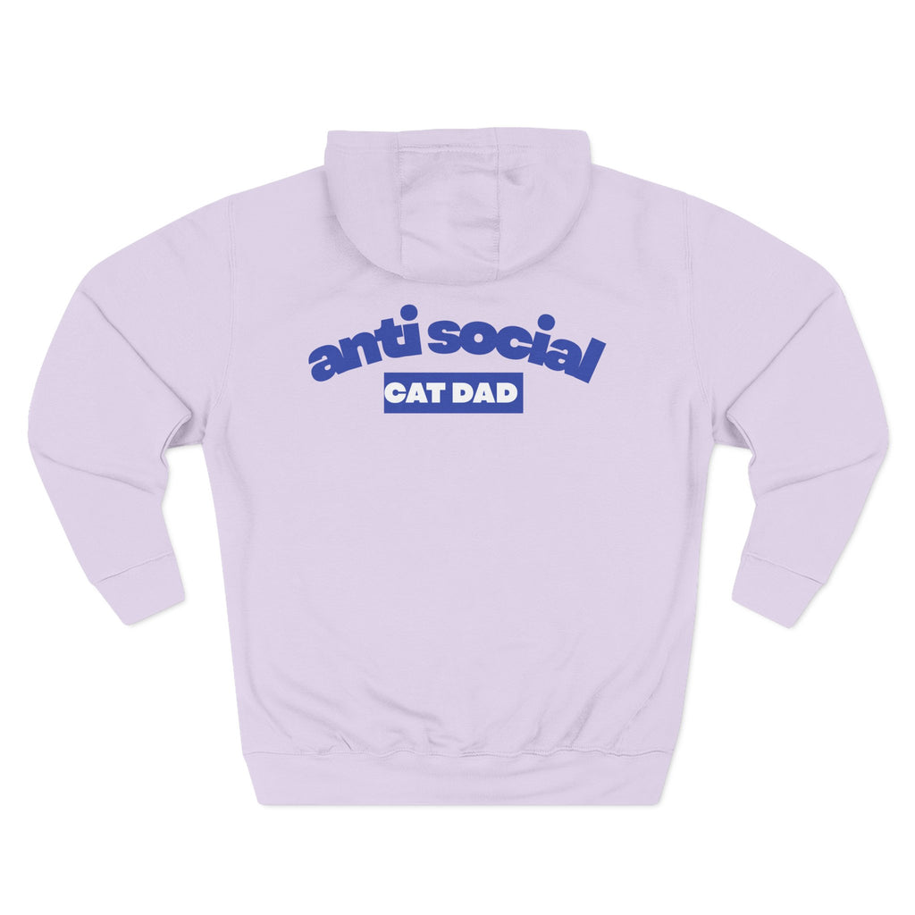 Anti Social Cat Dad Fleece Hoodie for Fun Nights Out