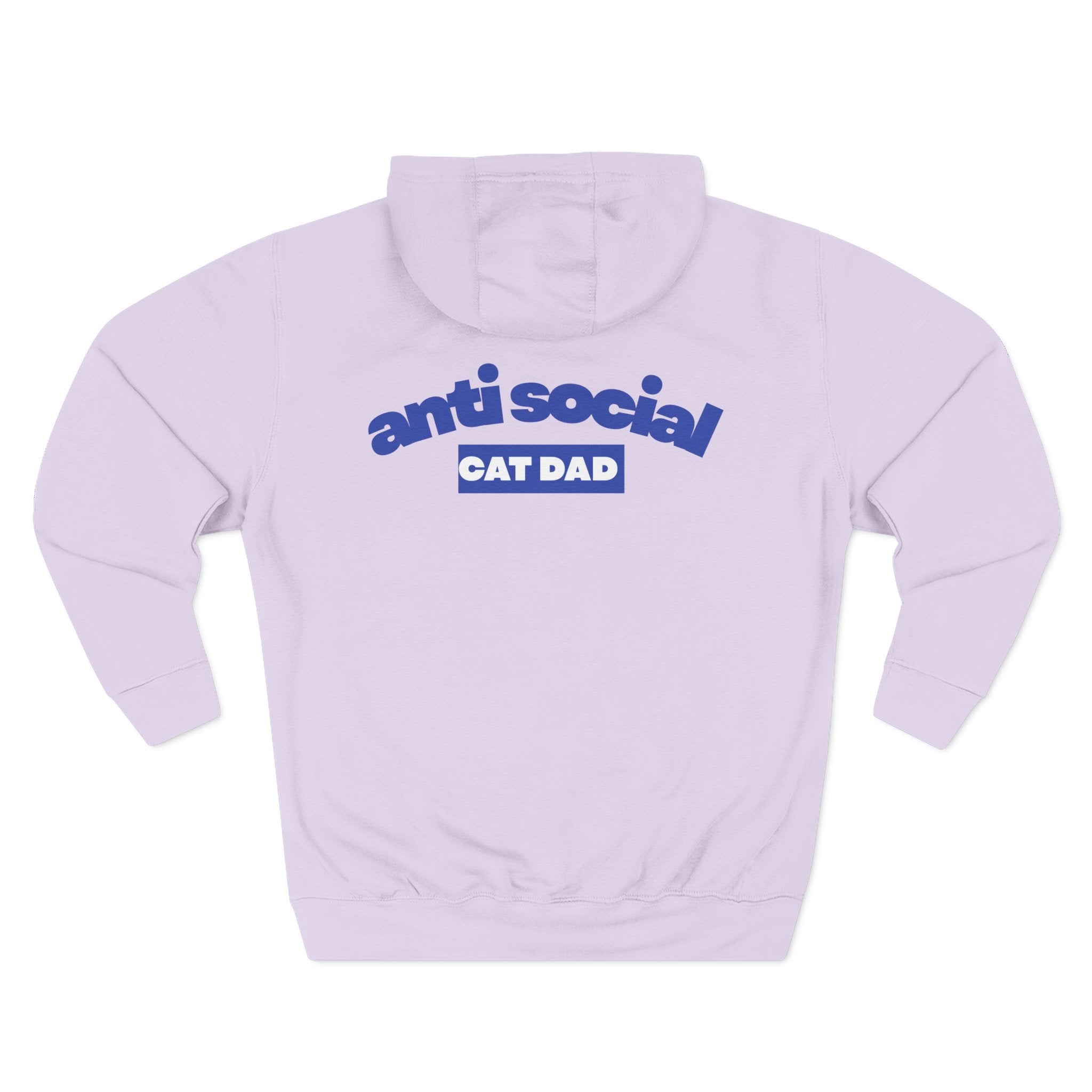 Anti Social Cat Dad Fleece Hoodie for Fun Nights Out