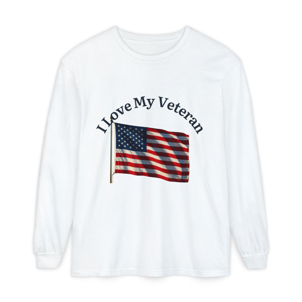 Love My Veteran Long Sleeve T-Shirt-blk print