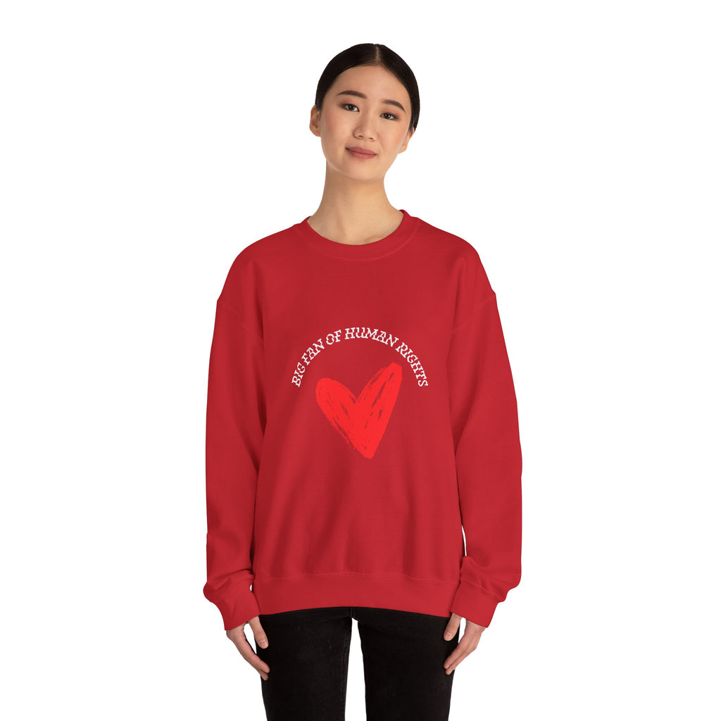 Fan of Human Rights Crewneck Sweatshirt-wht print