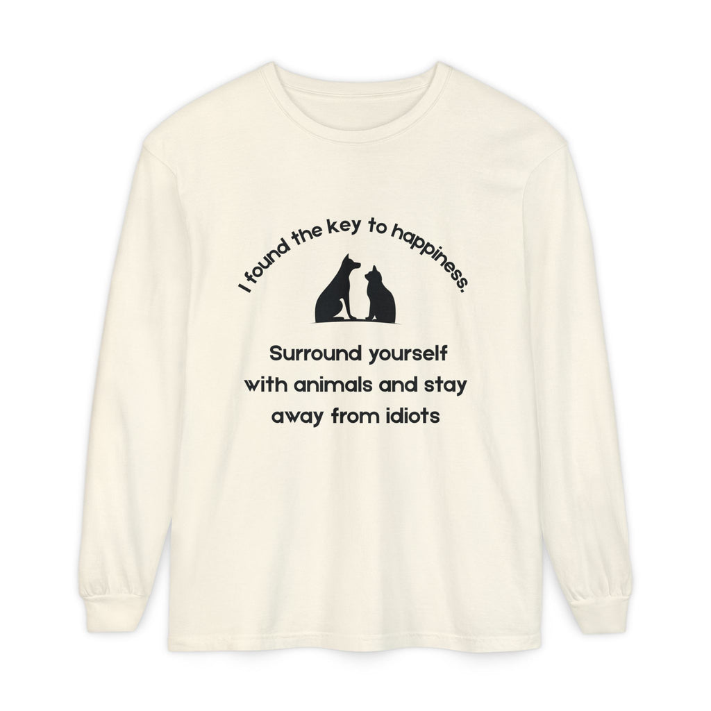 Key To Happiness - Long Sleeve T-Shirt -Blk Print