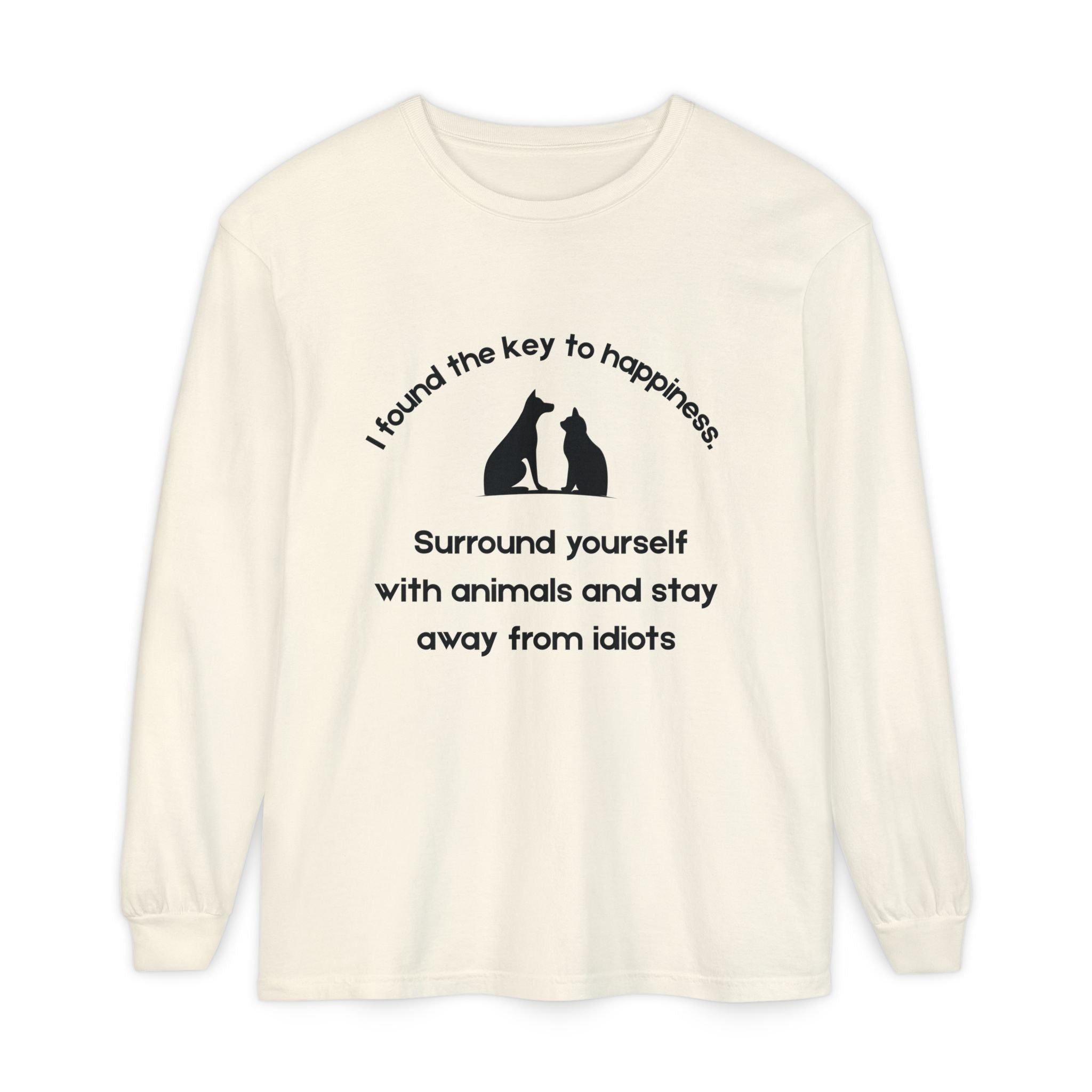 Key To Happiness - Long Sleeve T-Shirt -Blk Print