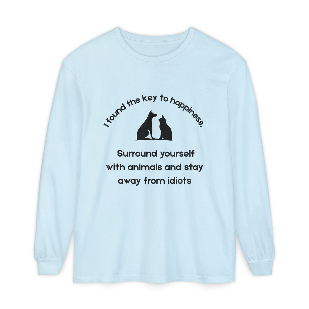 Key To Happiness - Long Sleeve T-Shirt -Blk Print