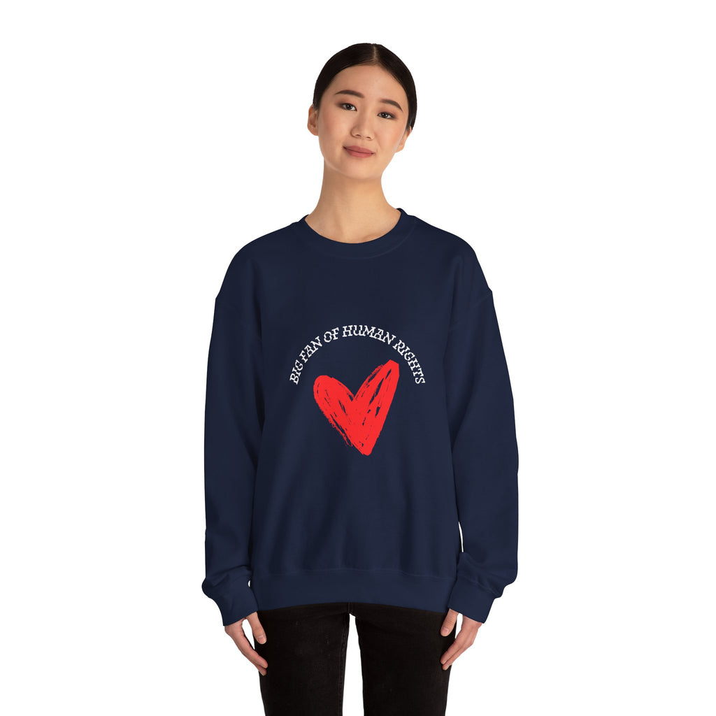 Fan of Human Rights Crewneck Sweatshirt-wht print