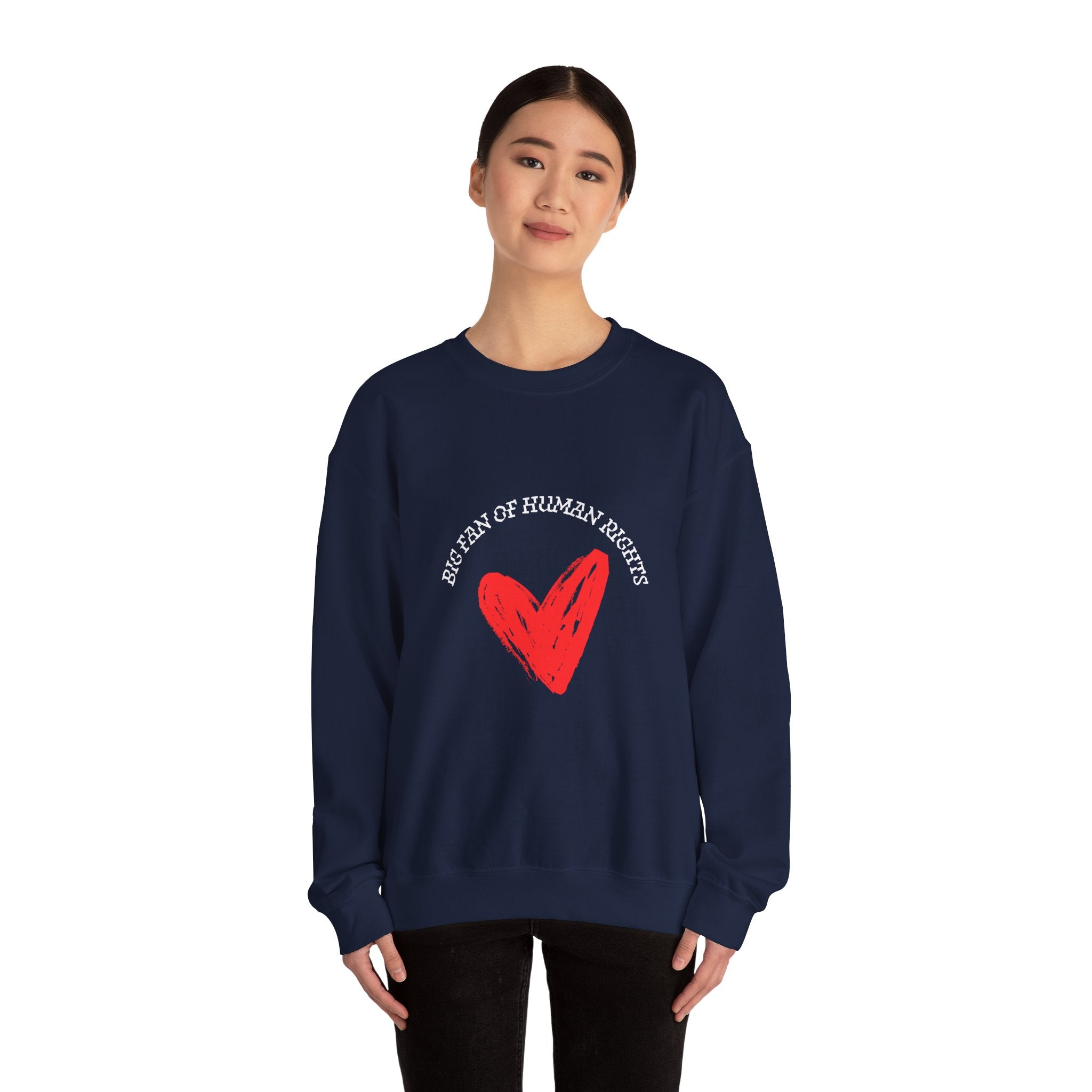 Fan of Human Rights Crewneck Sweatshirt-wht print