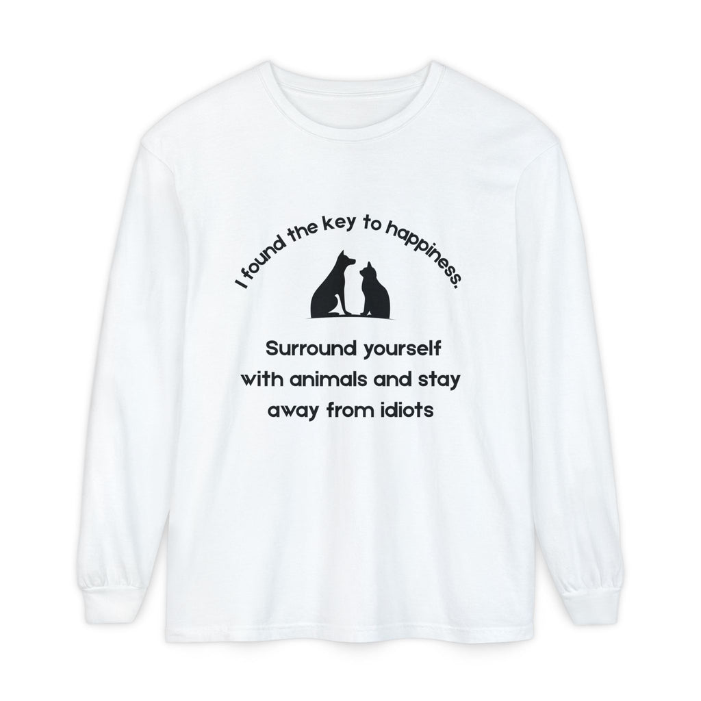 Key To Happiness - Long Sleeve T-Shirt -Blk Print