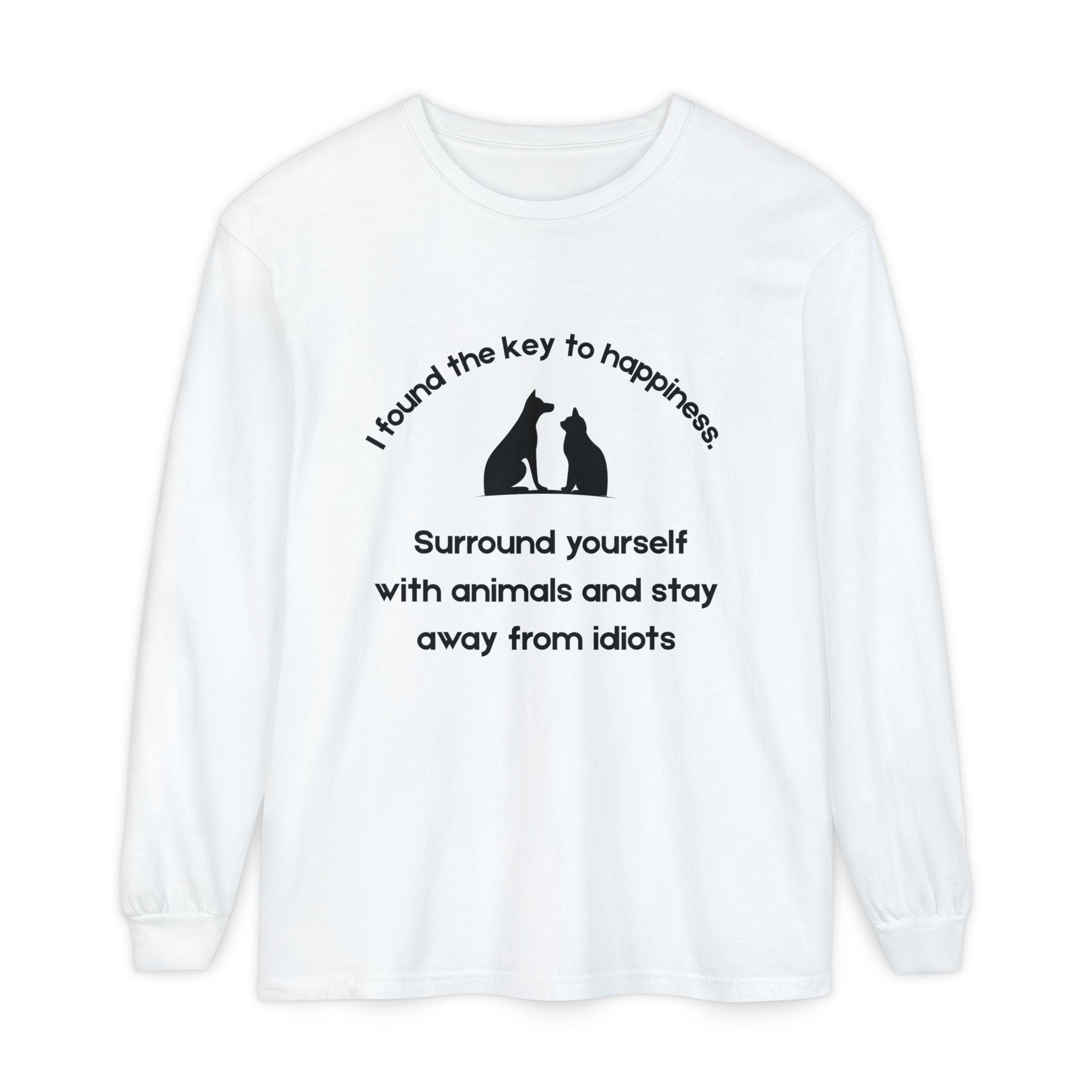 Key To Happiness - Long Sleeve T-Shirt -Blk Print