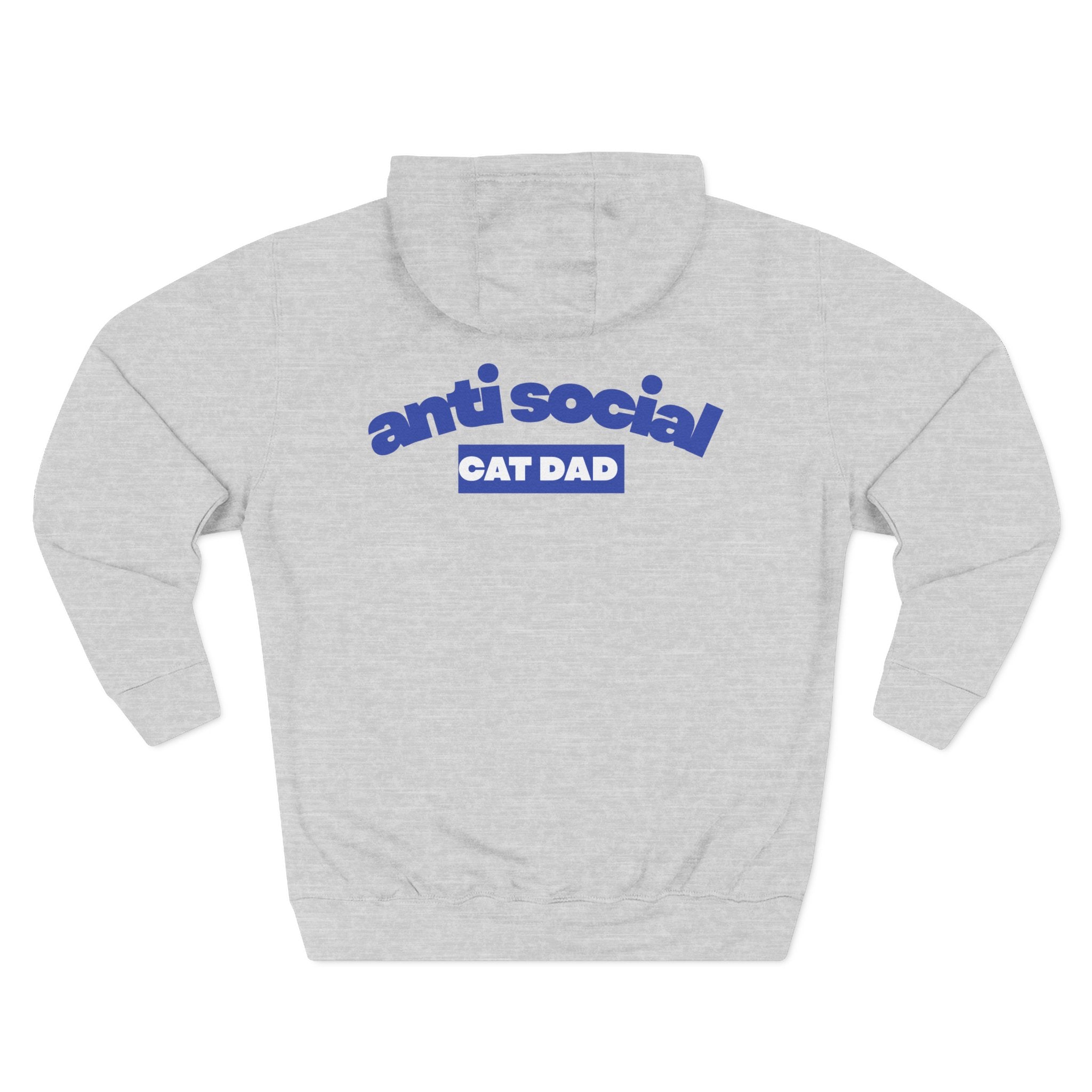 Anti Social Cat Dad Fleece Hoodie for Fun Nights Out
