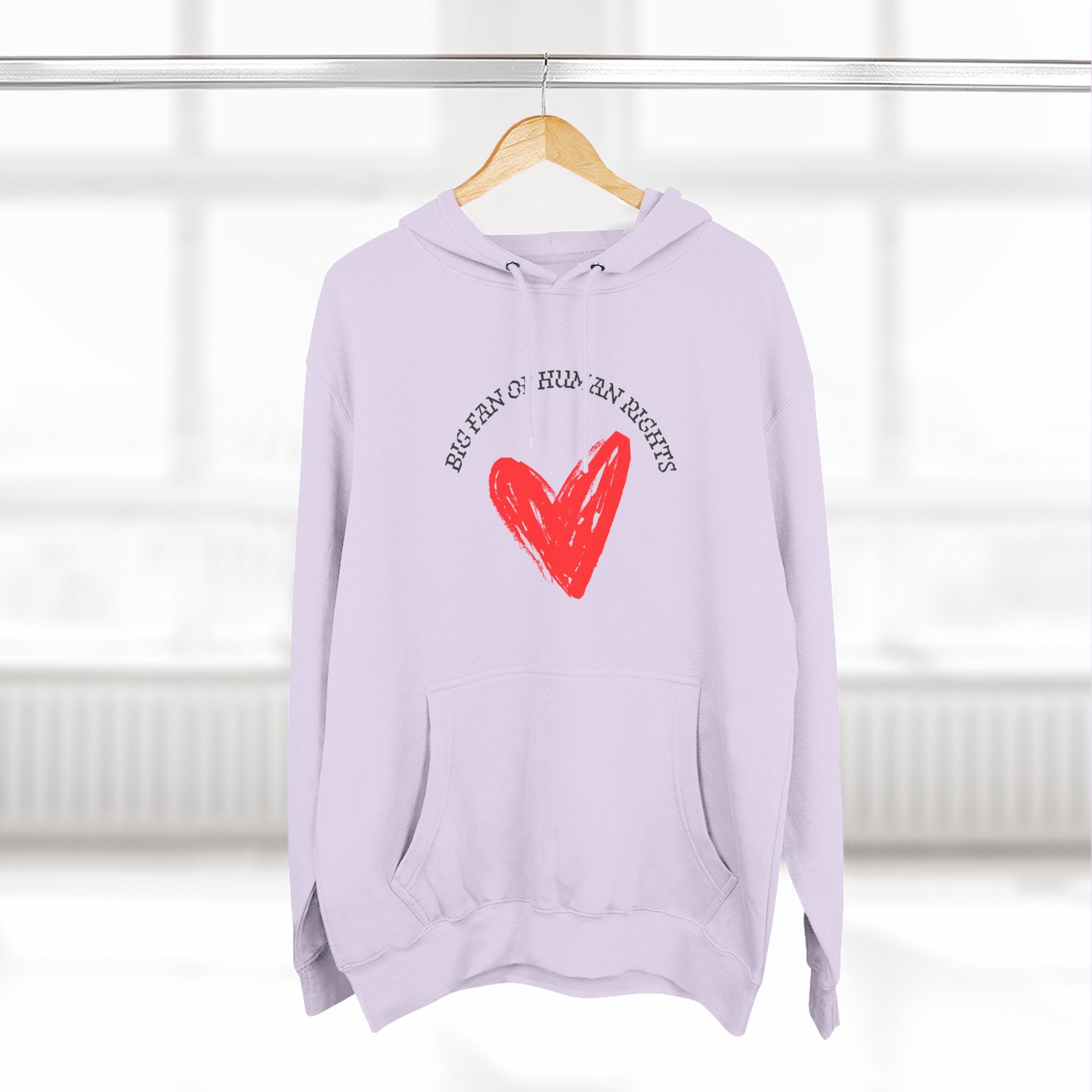 Fan of Human Rights Fleece Hoodie for Fun Nights Out-blk print