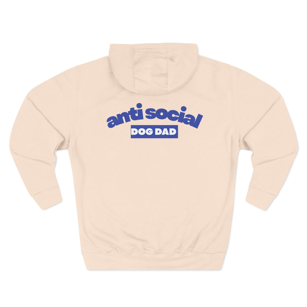 Anti Social Dog Dad Fleece Hoodie for Fun Nights Out