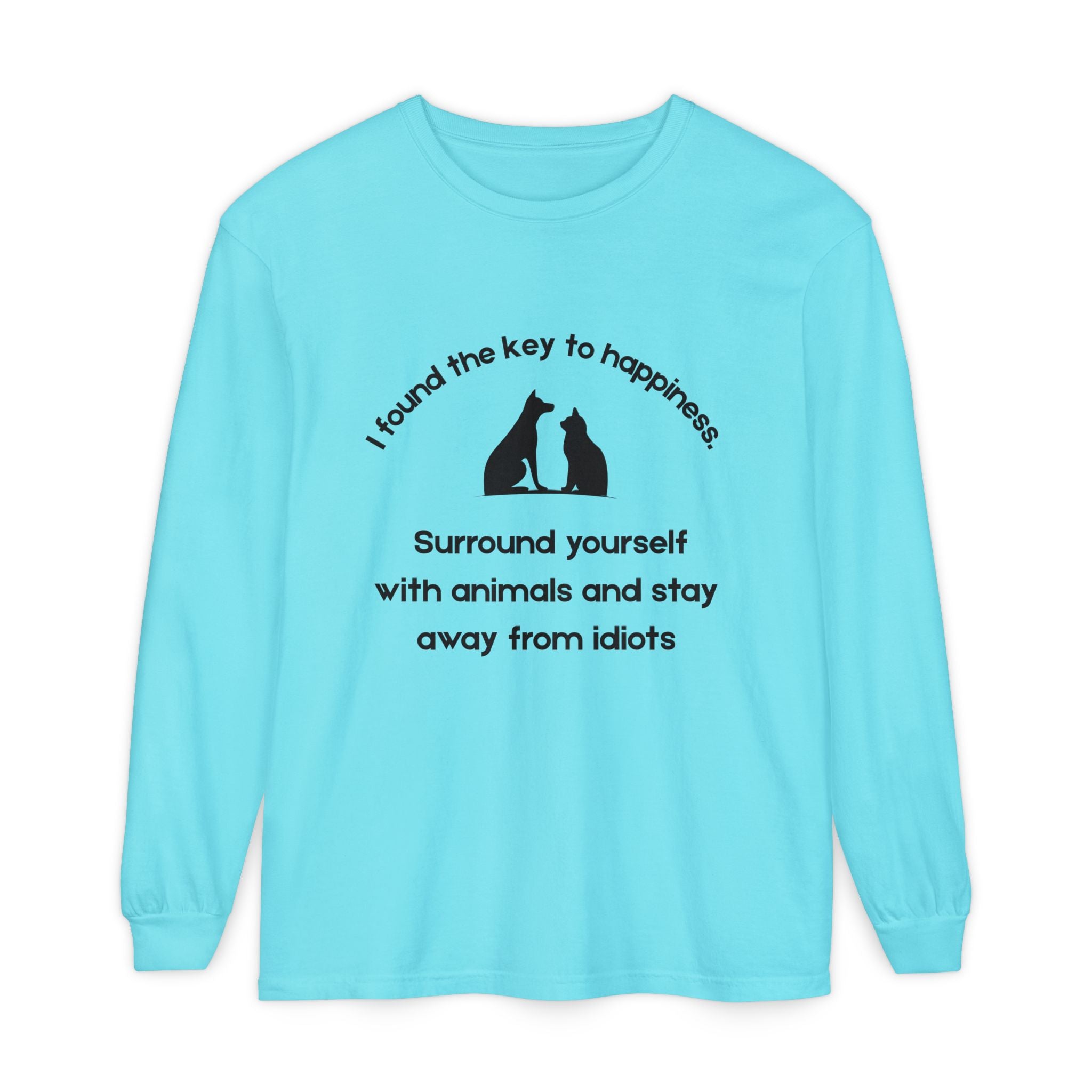 Key To Happiness - Long Sleeve T-Shirt -Blk Print