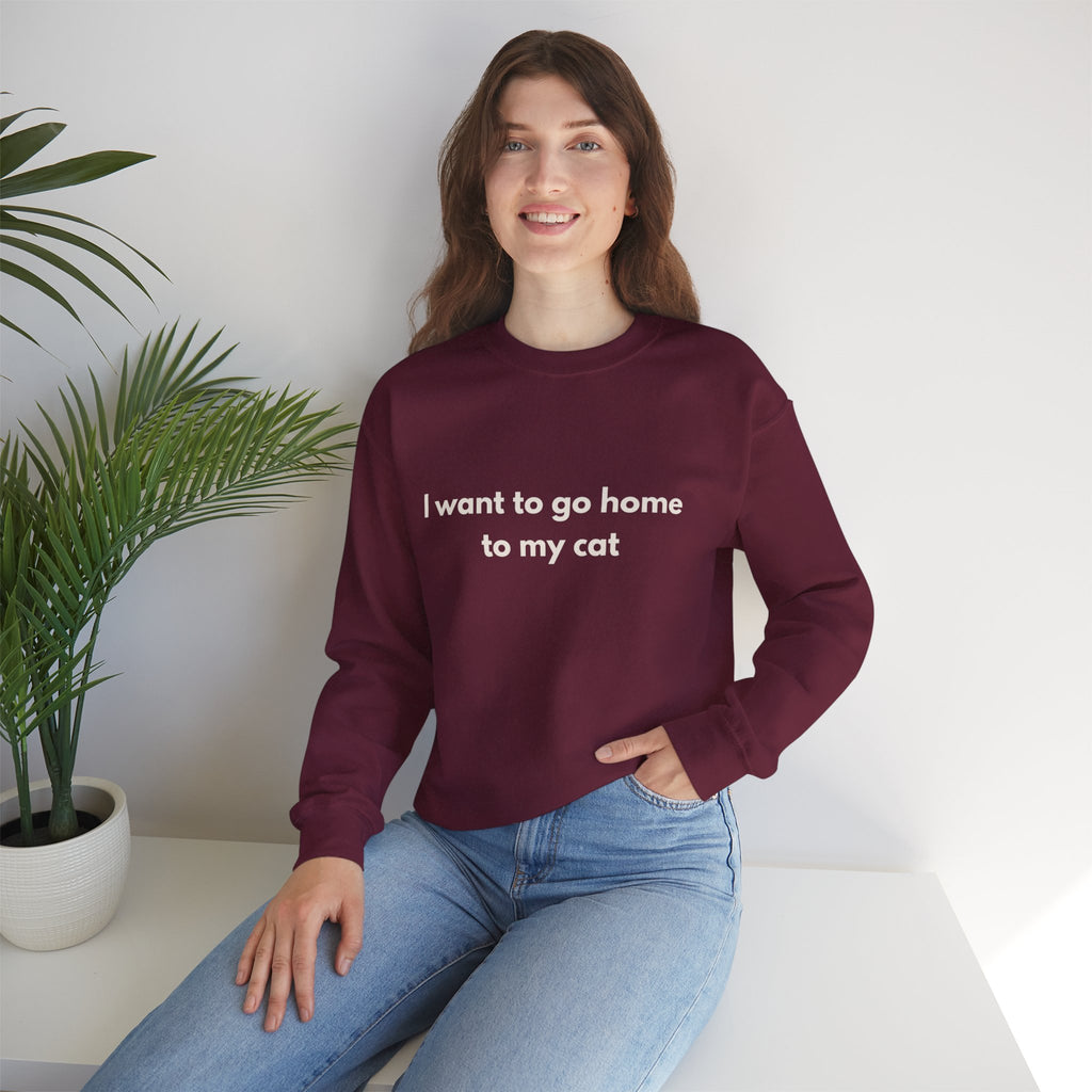 Go home to my cat - Crewneck Sweatshirt
