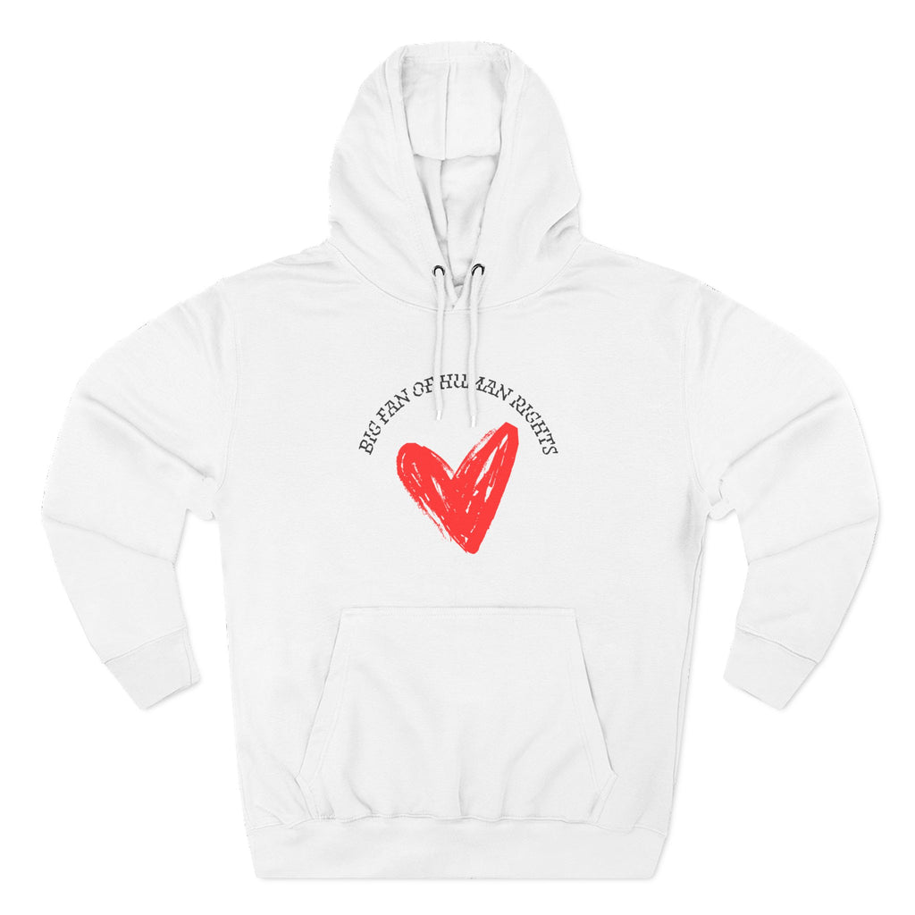 Fan of Human Rights Fleece Hoodie for Fun Nights Out-blk print