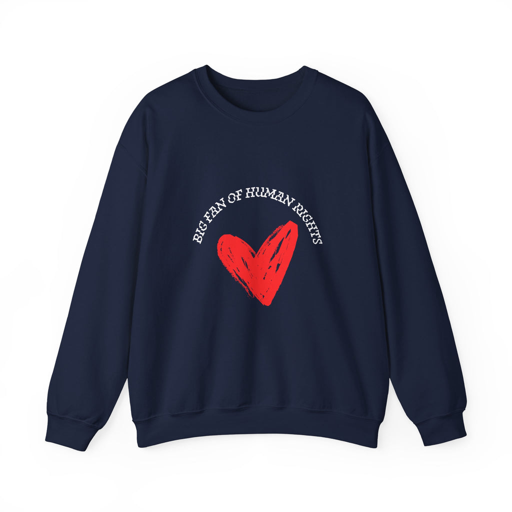 Fan of Human Rights Crewneck Sweatshirt-wht print
