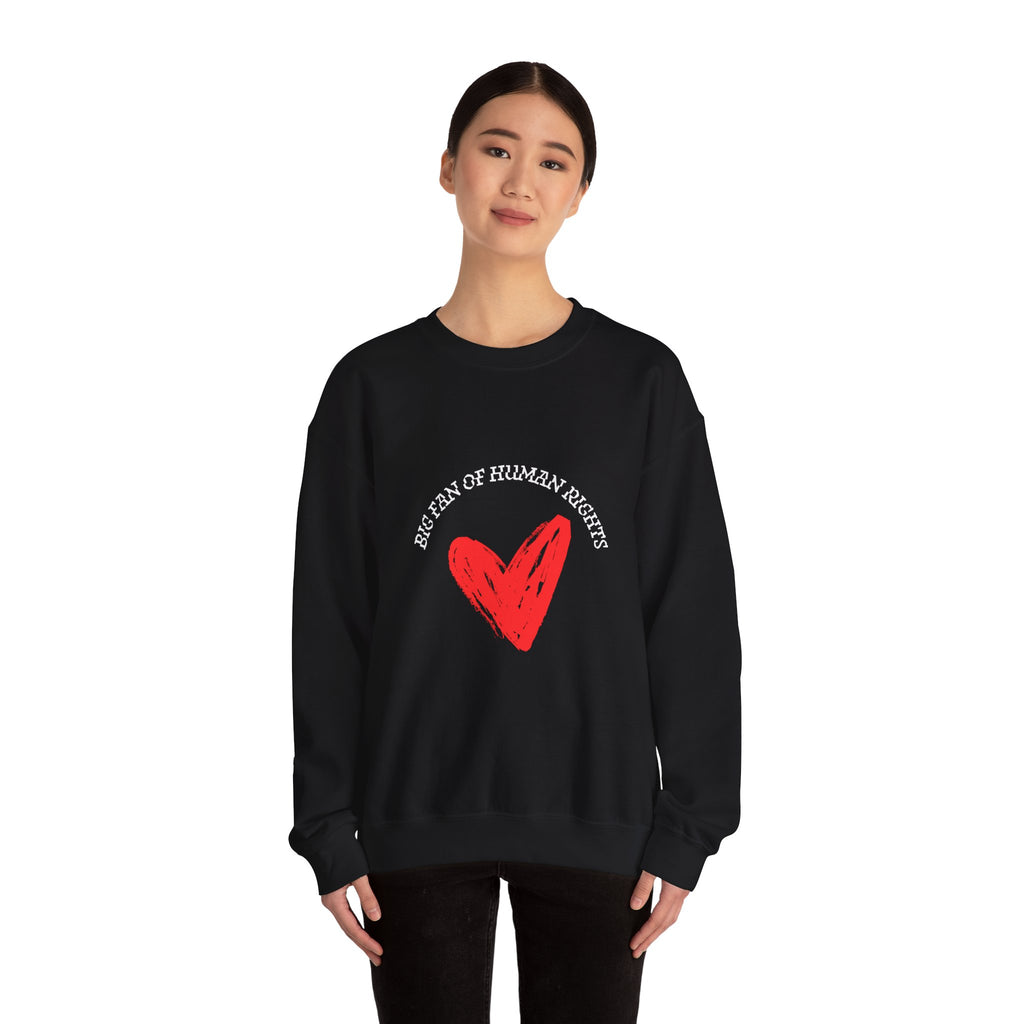 Fan of Human Rights Crewneck Sweatshirt-wht print
