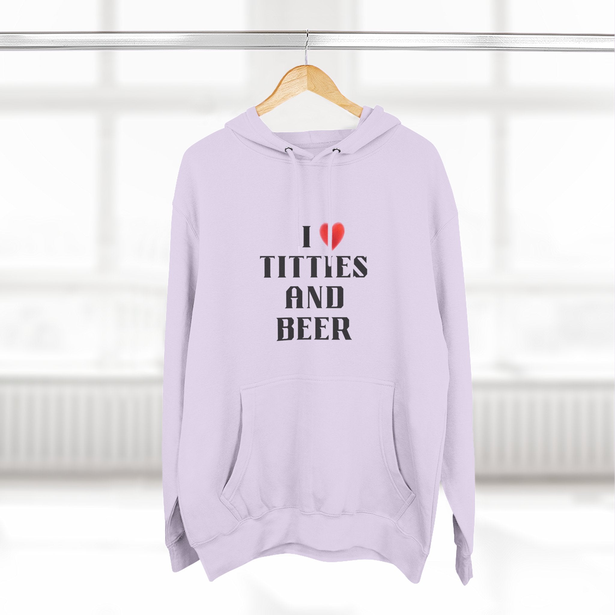 I Love Titties and Beer Fleece Hoodie for Fun Nights Out