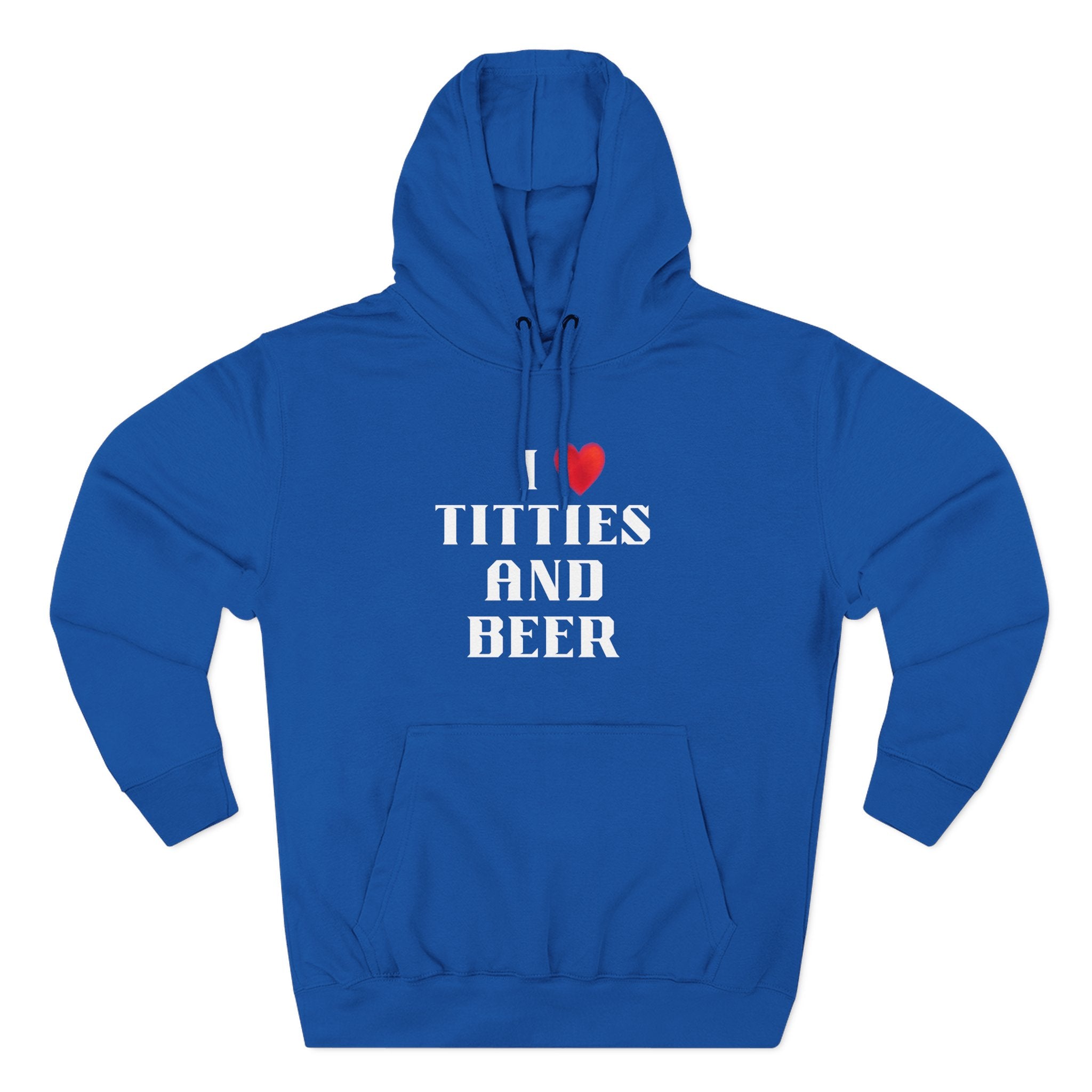 I Love Titties and Beer Fleece Hoodie for Fun Nights Out