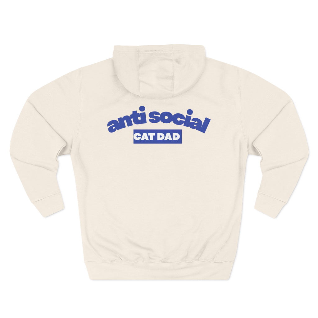 Anti Social Cat Dad Fleece Hoodie for Fun Nights Out