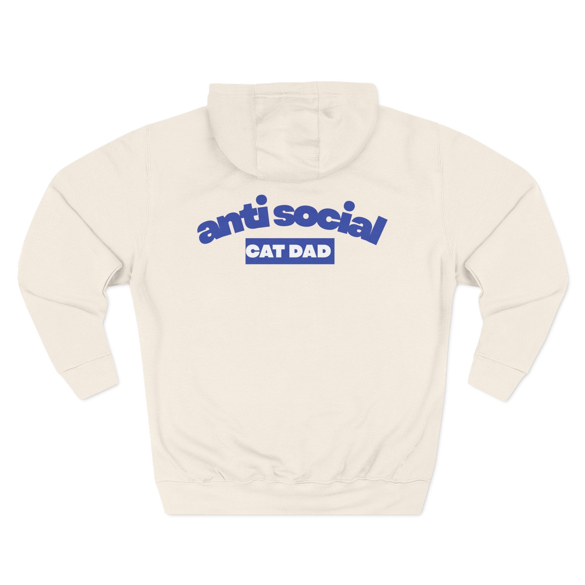 Anti Social Cat Dad Fleece Hoodie for Fun Nights Out