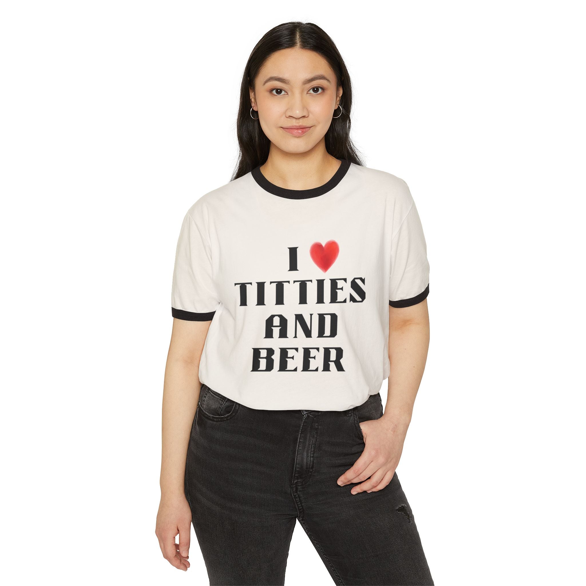 I  Titties and Beer Ringer T‑Shirt