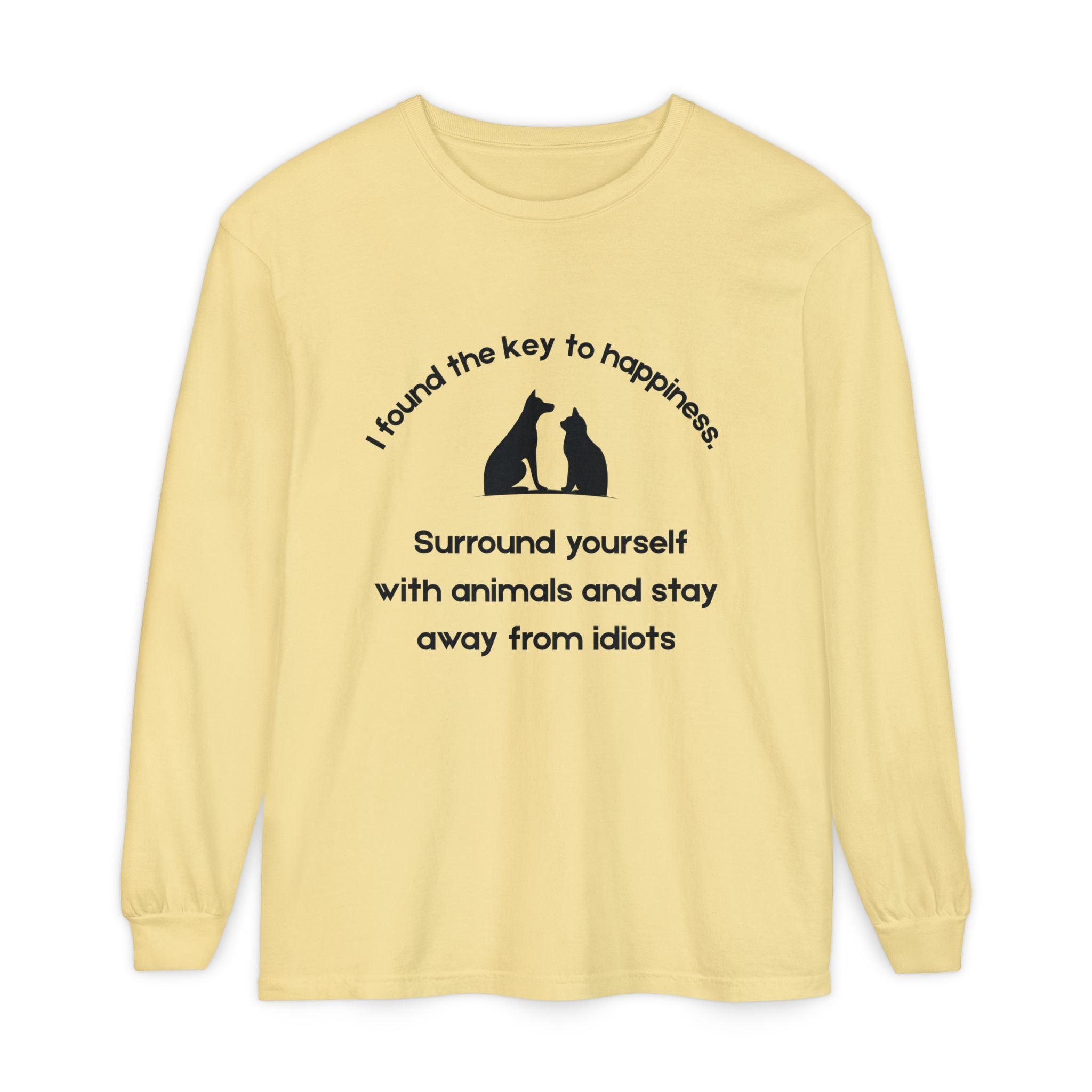 Key To Happiness - Long Sleeve T-Shirt -Blk Print