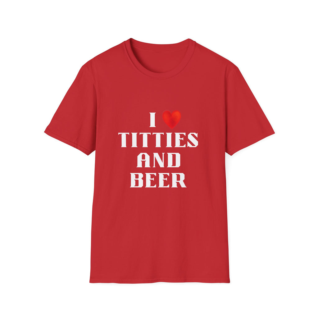 Love Titties and Beer Unisex Softstyle T-Shirt