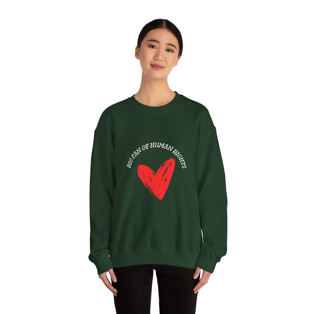 Fan of Human Rights Crewneck Sweatshirt-wht print