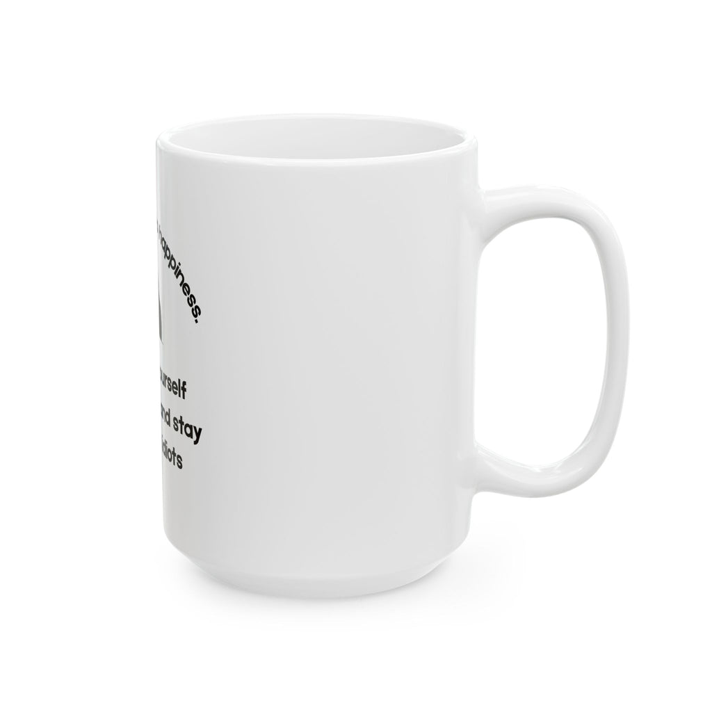 Key to Happiness Ceramic Mug - 11oz/15oz Coffee Cup