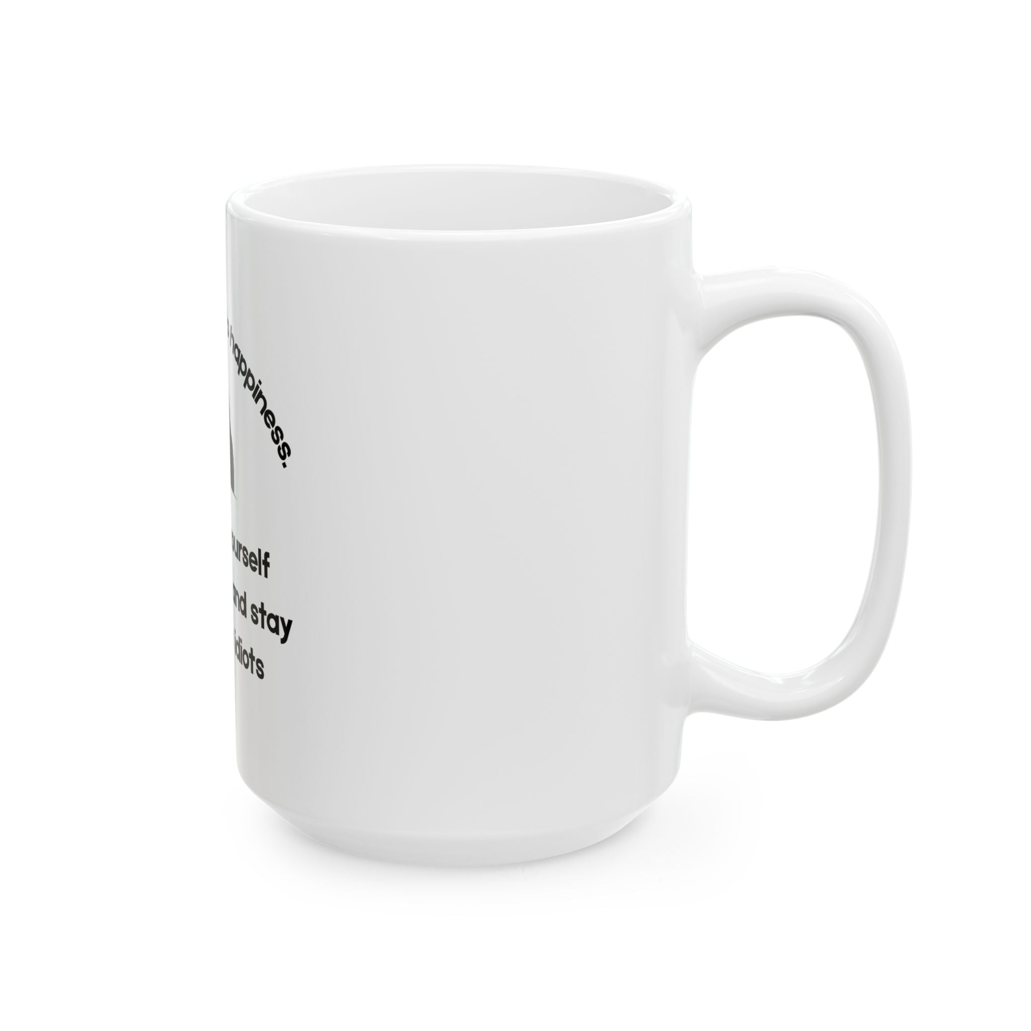 Key to Happiness Ceramic Mug - 11oz/15oz Coffee Cup