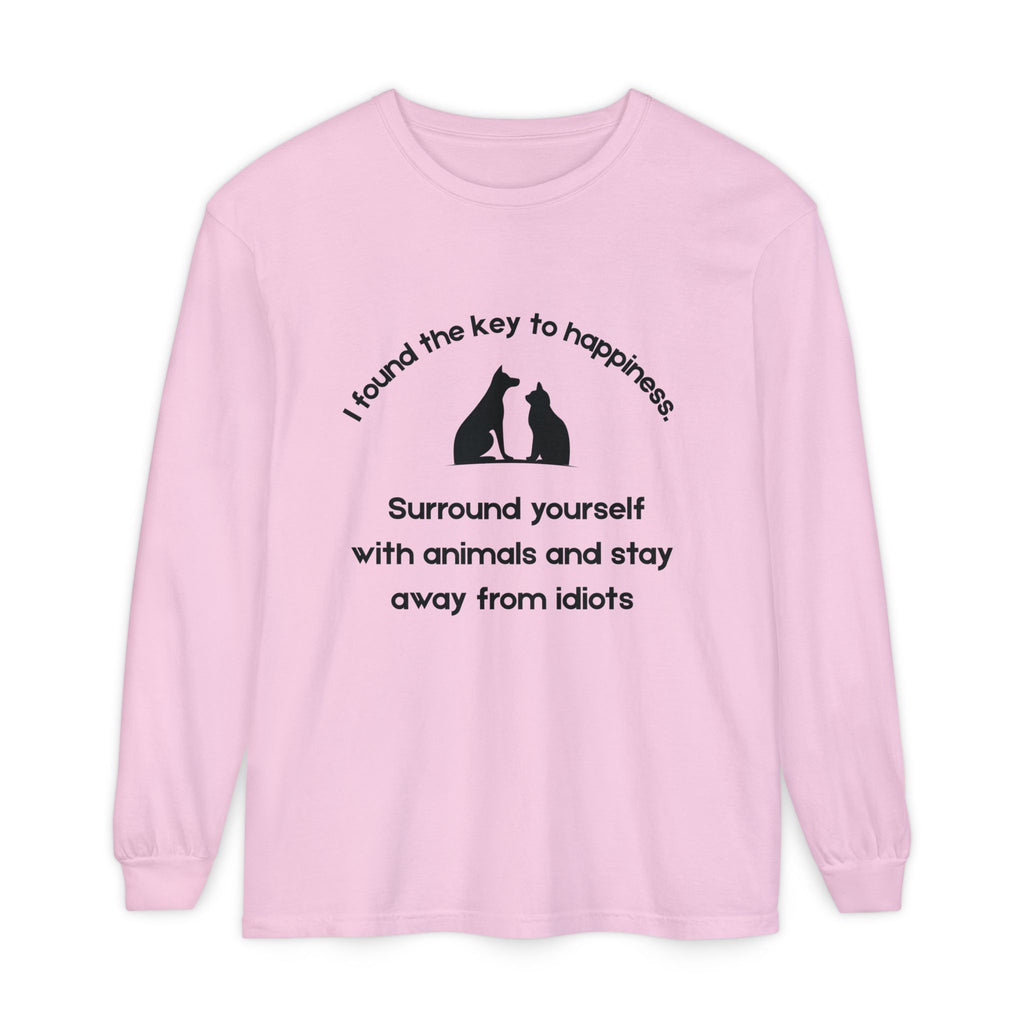 Key To Happiness - Long Sleeve T-Shirt -Blk Print