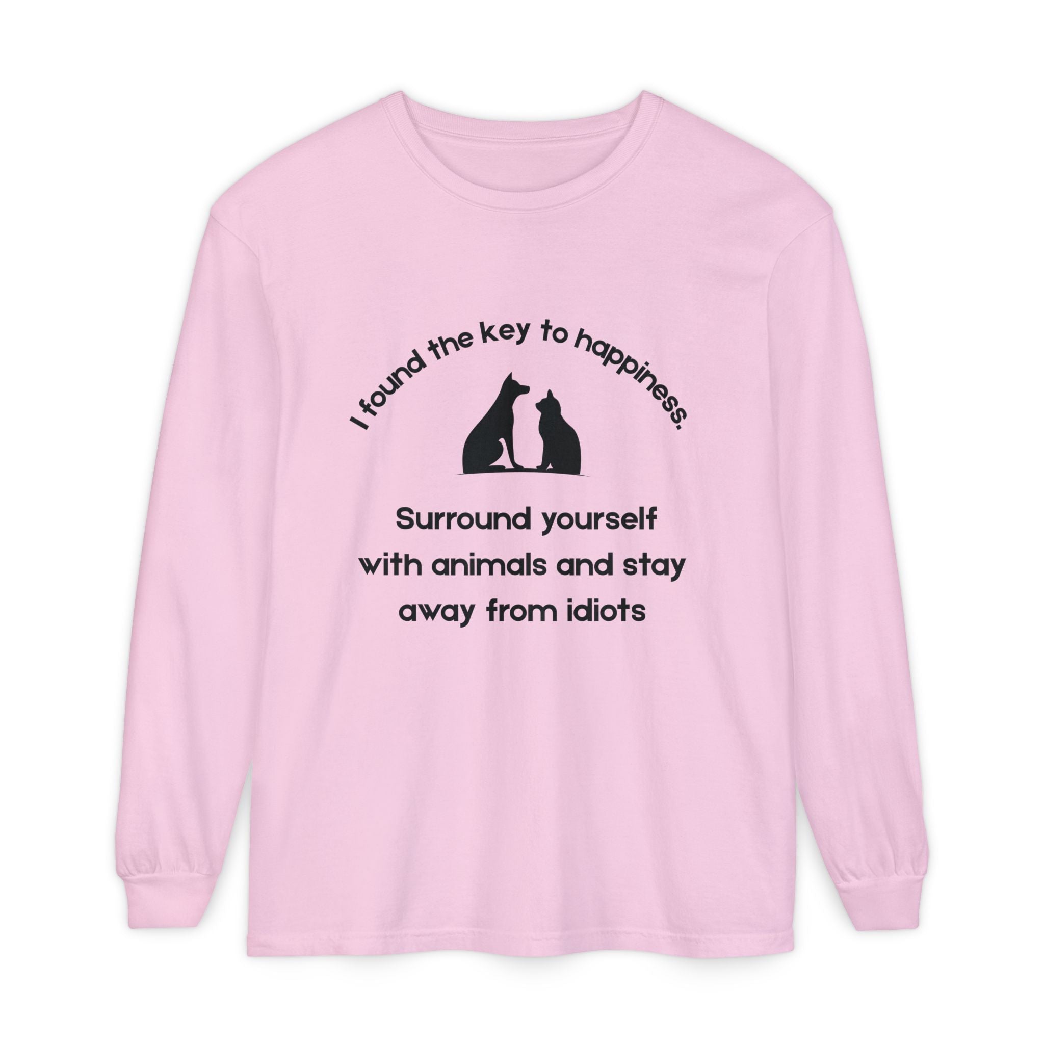 Key To Happiness - Long Sleeve T-Shirt -Blk Print