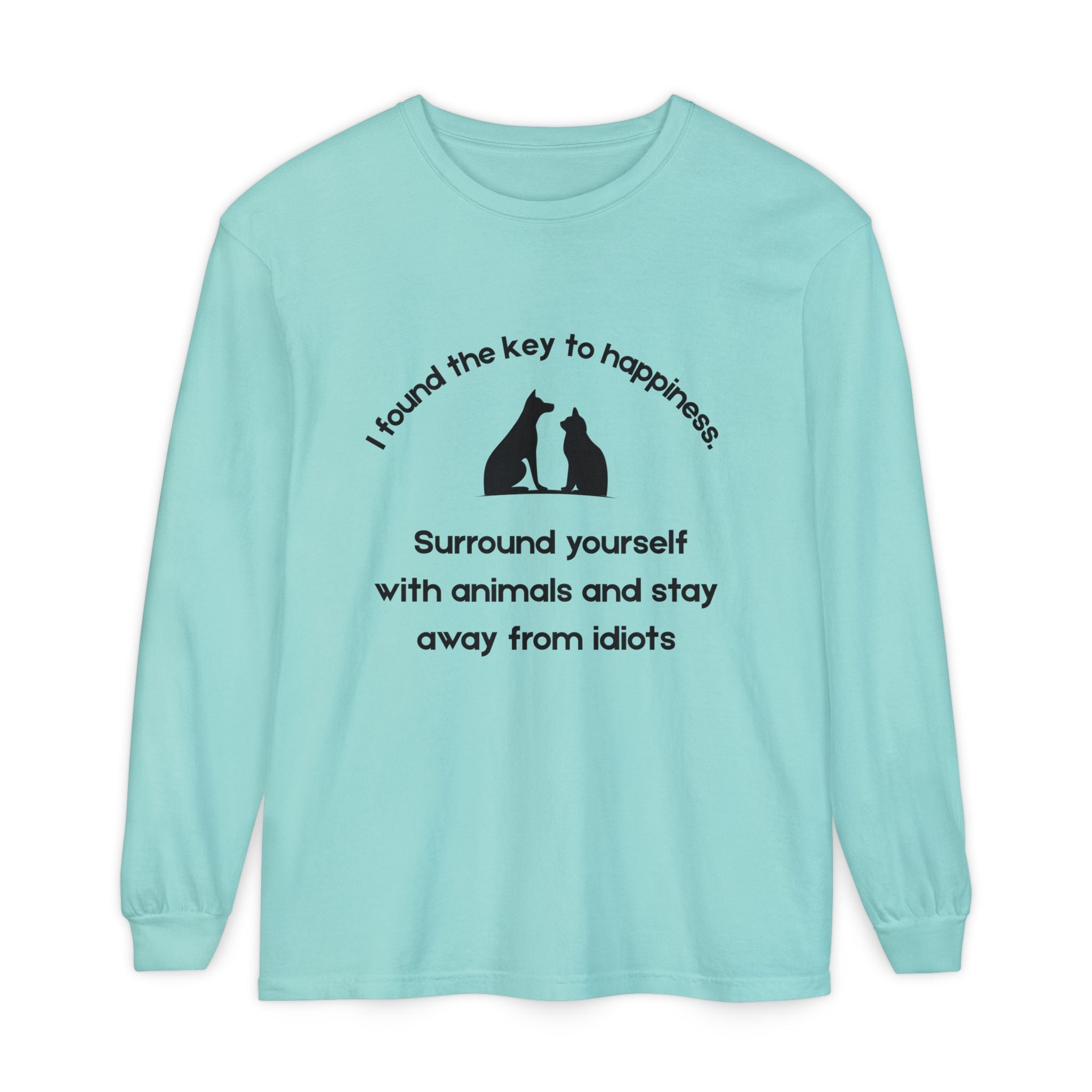 Key To Happiness - Long Sleeve T-Shirt -Blk Print