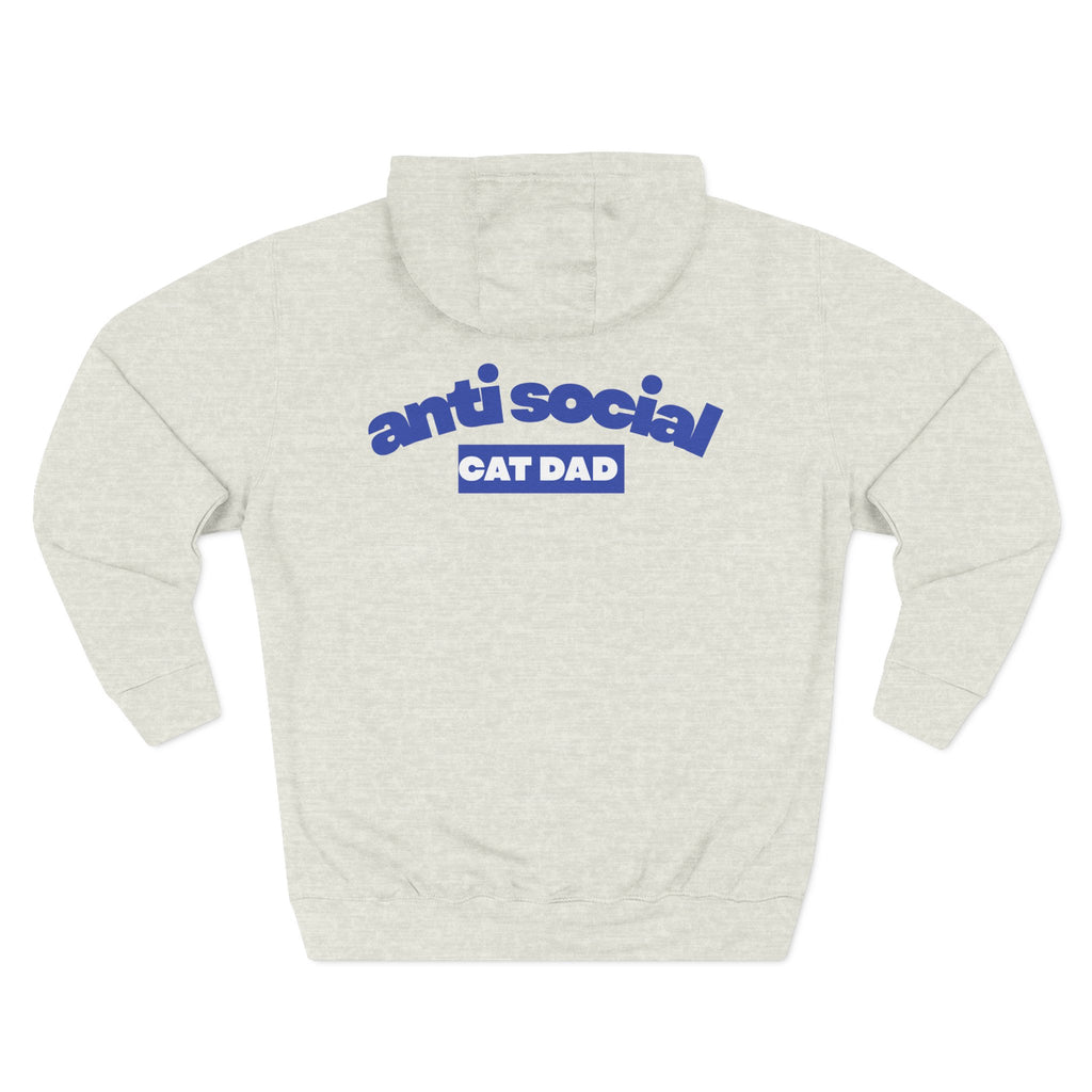 Anti Social Cat Dad Fleece Hoodie for Fun Nights Out