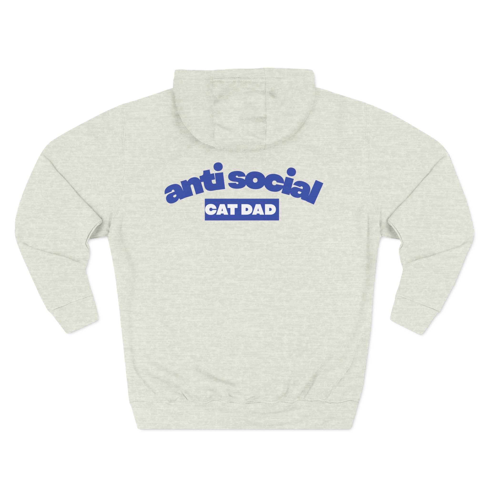 Anti Social Cat Dad Fleece Hoodie for Fun Nights Out