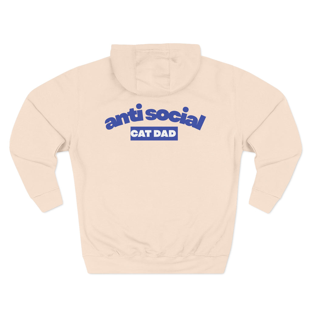 Anti Social Cat Dad Fleece Hoodie for Fun Nights Out