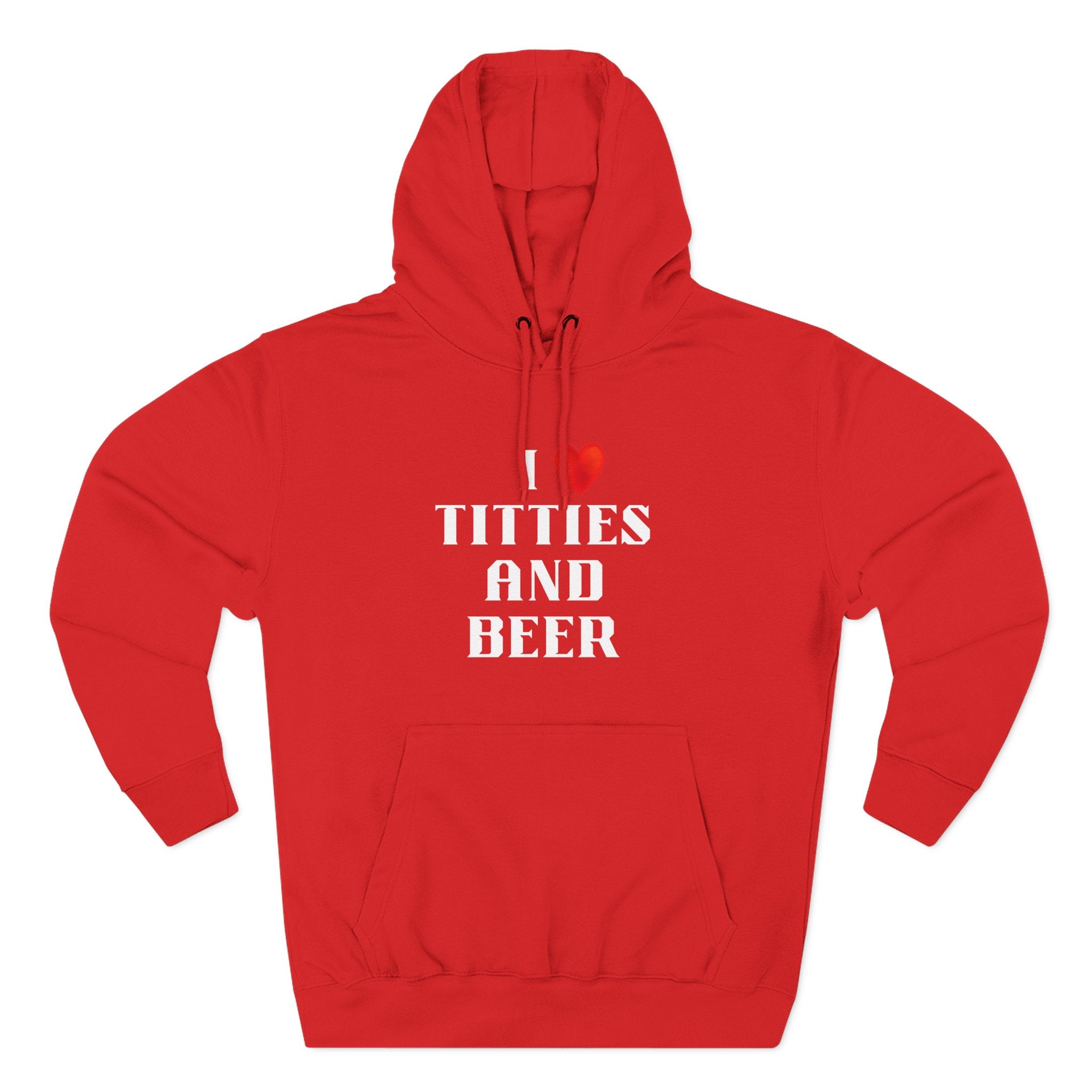 I Love Titties and Beer Fleece Hoodie for Fun Nights Out
