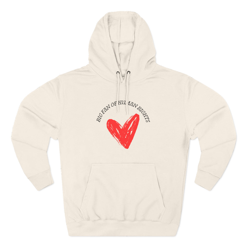 Fan of Human Rights Fleece Hoodie for Fun Nights Out-blk print