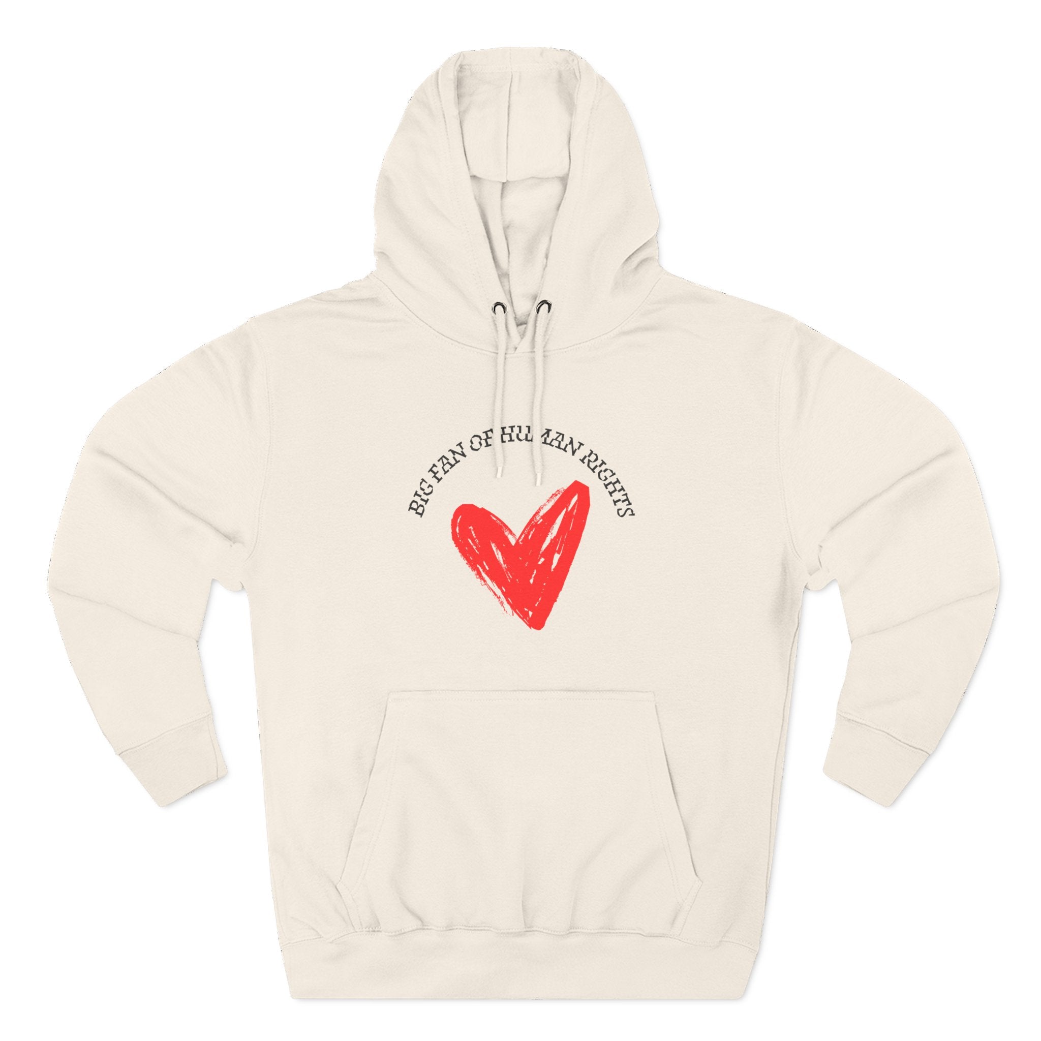 Fan of Human Rights Fleece Hoodie for Fun Nights Out-blk print